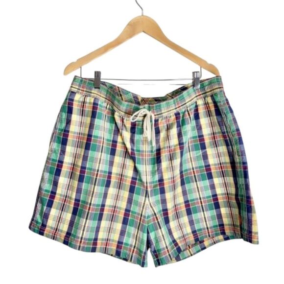 Polo Ralph Lauren Swim Trunks Size XXL Plaid Multicolor Drawstring - Picture 1 of 7
